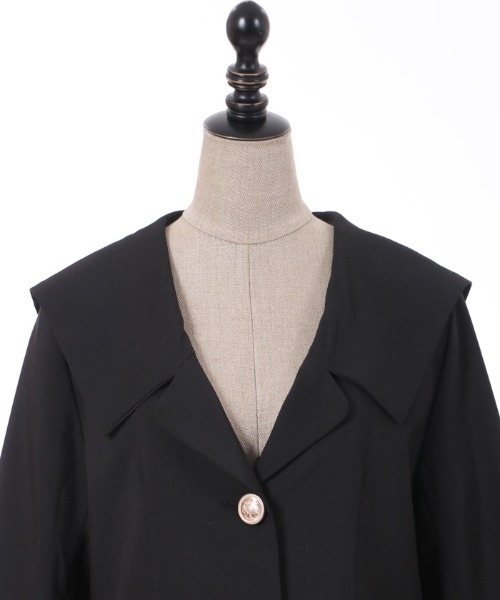 axes femme POETIQUE（アクシーズファムポエティック）の「セーラーカラーロングジャケット（その他アウター・レディース・ベージュ/ブルー/ブラック・MEDIUM）」の5枚目の写真