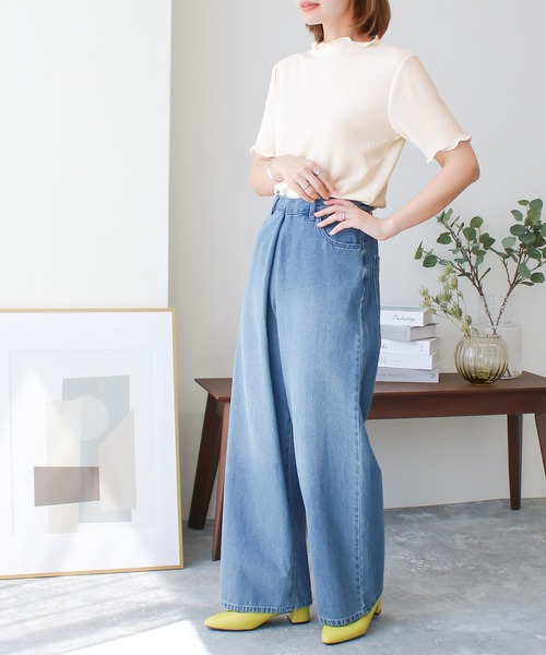 Social GIRL（ソーシャルガール）の「プチハイネックメローリブトップス（Tシャツ/カットソー・レディース・アイボリー/ブラック/グレイッシュベージュ/ブルー・M）」の18枚目の写真