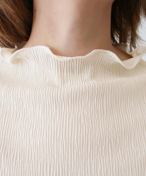 Social GIRL（ソーシャルガール）の「プチハイネックメローリブトップス（Tシャツ/カットソー・レディース・アイボリー/ブラック/グレイッシュベージュ/ブルー・M）」の21枚目の写真