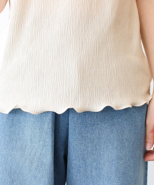 Social GIRL（ソーシャルガール）の「プチハイネックメローリブトップス（Tシャツ/カットソー・レディース・アイボリー/ブラック/グレイッシュベージュ/ブルー・M）」の8枚目の写真