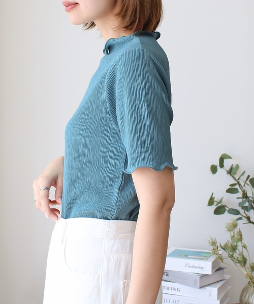 Social GIRL（ソーシャルガール）の「プチハイネックメローリブトップス（Tシャツ/カットソー・レディース・アイボリー/ブラック/グレイッシュベージュ/ブルー・M）」の16枚目の写真