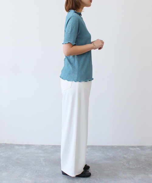 Social GIRL（ソーシャルガール）の「プチハイネックメローリブトップス（Tシャツ/カットソー・レディース・アイボリー/ブラック/グレイッシュベージュ/ブルー・M）」の17枚目の写真