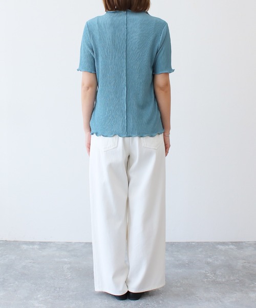 Social GIRL（ソーシャルガール）の「プチハイネックメローリブトップス（Tシャツ/カットソー・レディース・アイボリー/ブラック/グレイッシュベージュ/ブルー・M）」の20枚目の写真