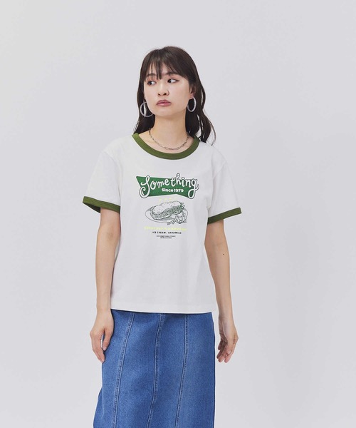 SOMETHING(サムシング)の「【SOMETHING】ヴィンテージリンガーTシャツ(Tシャツ/カットソー・レディース・グリーン・M/L)」の1枚目の写真