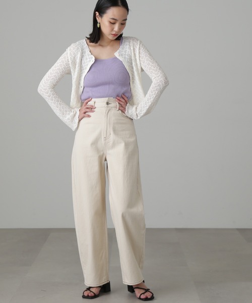 FREE'S MART（フリーズマート）の「◆レースシャーリングフィットカーディガン（カーディガン/ボレロ・レディース・ブラック/ホワイト/グリーン・FREE）」の13枚目の写真