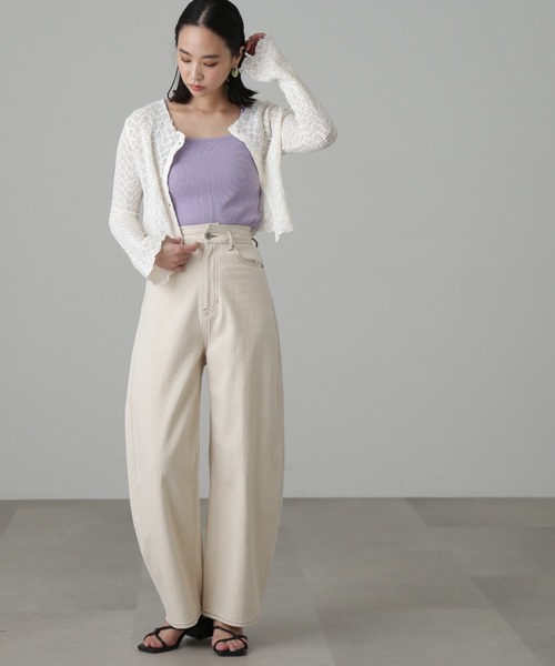 FREE'S MART（フリーズマート）の「◆レースシャーリングフィットカーディガン（カーディガン/ボレロ・レディース・ブラック/ホワイト/グリーン・FREE）」の15枚目の写真