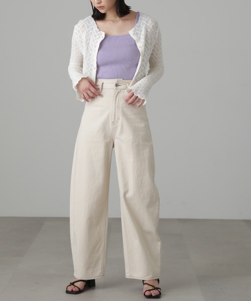 FREE'S MART（フリーズマート）の「◆レースシャーリングフィットカーディガン（カーディガン/ボレロ・レディース・ブラック/ホワイト/グリーン・FREE）」の16枚目の写真