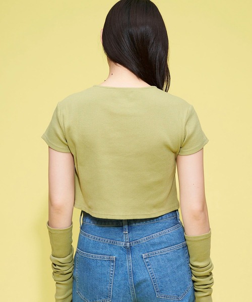 FOREVER 21(フォーエバー トゥエンティーワン)の「アームウォーマー付きカット(Tシャツ/カットソー・レディース・ライトインディゴブルー/グリーン/ホワイト・SMALL/MEDIUM)」の13枚目の写真