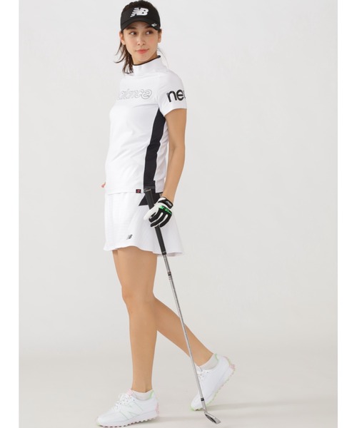 New Balance Golf（ニューバランスゴルフ）の「【new balance golf】シングルジャージー 半袖 モックネック プルオーバー (WOMENS SPORT)（Tシャツ/カットソー・レディース・ブラック/ホワイト/イエロー系その他・MEDIUM/LARGE/SMALL）」の4枚目の写真