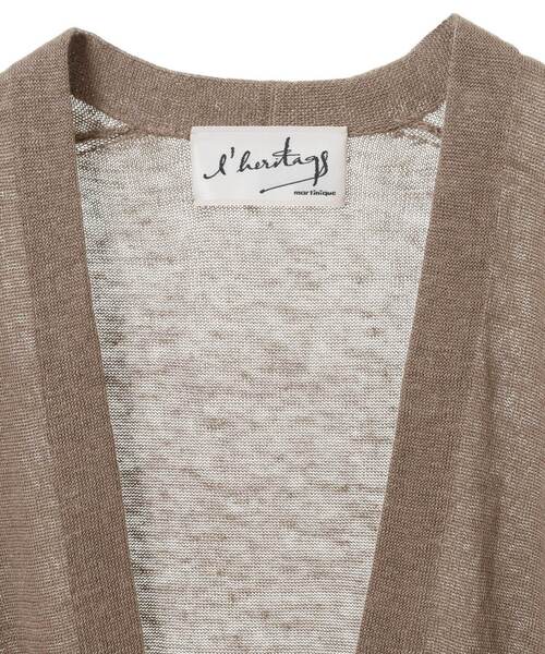 martinique(マルティニーク)の「l'heritage martinique/シルクリネンカーディガン(カーディガン/ボレロ・レディース・ブラック/サンドベージュ・FREE)」の4枚目の写真