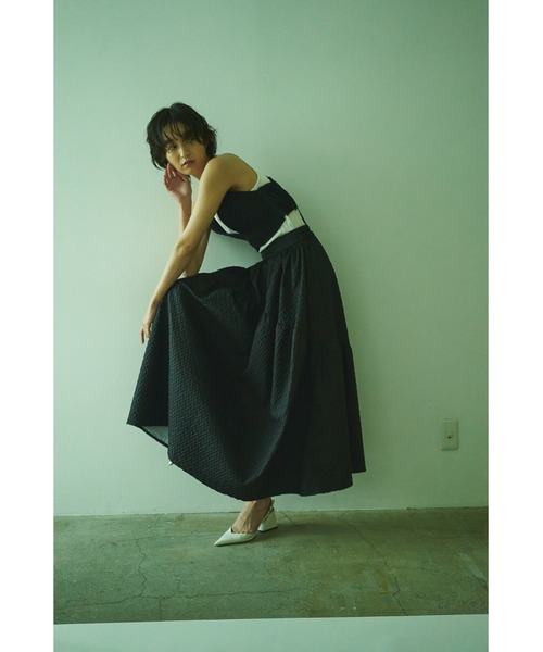 Abor(アボア)の「【Abor】ジャガードギャザースカート(スカート・レディース・ブラック・FREE)」の8枚目の写真