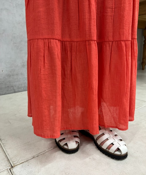 un dix cors(アンディコール)の「楊柳ティアードロングスカート(スカート・レディース・レッド/オフホワイト/ブラック・FREE)」の19枚目の写真