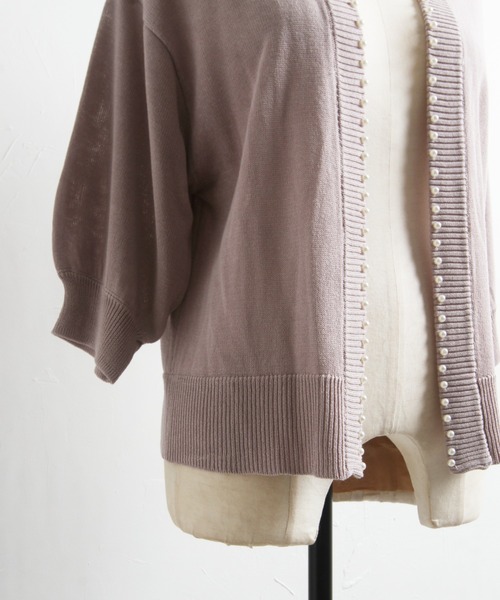 tocco closet(トッコ クローゼット)の「パールスタッズ付きボレロカーディガン(カーディガン/ボレロ・レディース・ブラック/オフホワイト/ブルー/ラベンダー/ピンク系その他・M)」の16枚目の写真