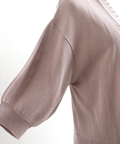 tocco closet(トッコ クローゼット)の「パールスタッズ付きボレロカーディガン(カーディガン/ボレロ・レディース・ブラック/オフホワイト/ブルー/ラベンダー/ピンク系その他・M)」の20枚目の写真