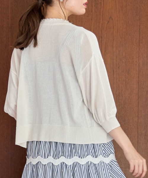 tocco closet(トッコ クローゼット)の「パールスタッズ付きボレロカーディガン(カーディガン/ボレロ・レディース・ブラック/オフホワイト/ブルー/ラベンダー/ピンク系その他・M)」の13枚目の写真
