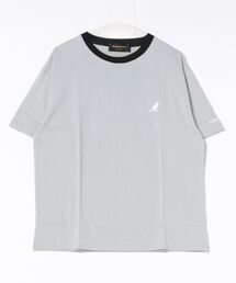 【Bk】【KANGOL】刺繍ビッグサイズ リンガークルーネックTシャツ