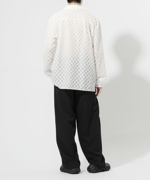 Adoon plain(アドーンプレーン)の「【Adoon plain】レースシアーシャツ(シャツ/ブラウス・メンズ・ブラック/オフホワイト・MEDIUM/LARGE)」の21枚目の写真