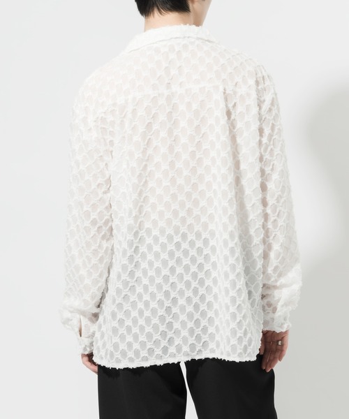 Adoon plain(アドーンプレーン)の「【Adoon plain】レースシアーシャツ(シャツ/ブラウス・メンズ・ブラック/オフホワイト・MEDIUM/LARGE)」の18枚目の写真