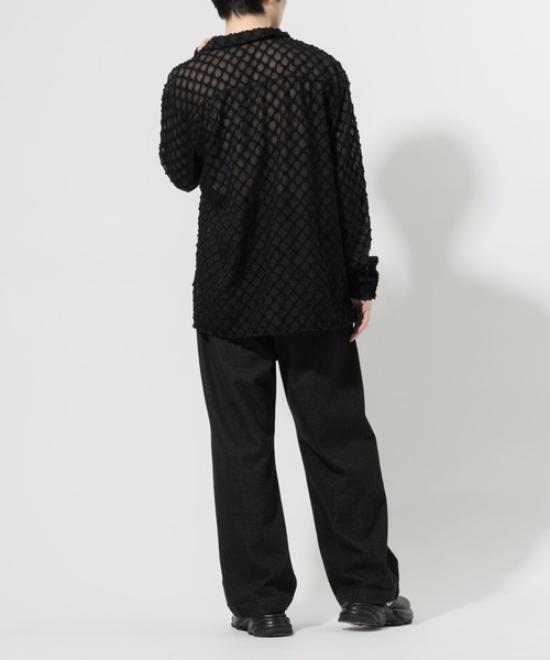Adoon plain(アドーンプレーン)の「【Adoon plain】レースシアーシャツ(シャツ/ブラウス・メンズ・ブラック/オフホワイト・MEDIUM/LARGE)」の20枚目の写真