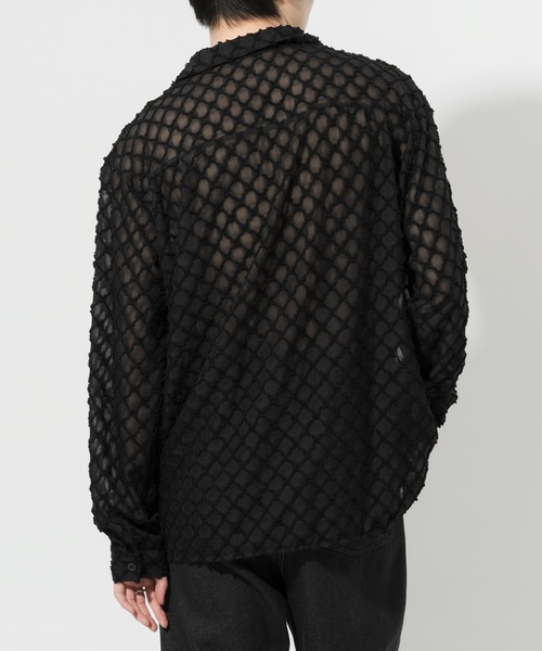Adoon plain(アドーンプレーン)の「【Adoon plain】レースシアーシャツ(シャツ/ブラウス・メンズ・ブラック/オフホワイト・MEDIUM/LARGE)」の17枚目の写真