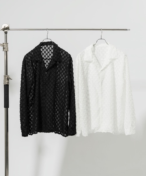 Adoon plain(アドーンプレーン)の「【Adoon plain】レースシアーシャツ(シャツ/ブラウス・メンズ・ブラック/オフホワイト・MEDIUM/LARGE)」の19枚目の写真