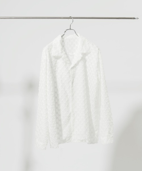 Adoon plain(アドーンプレーン)の「【Adoon plain】レースシアーシャツ(シャツ/ブラウス・メンズ・ブラック/オフホワイト・MEDIUM/LARGE)」の13枚目の写真