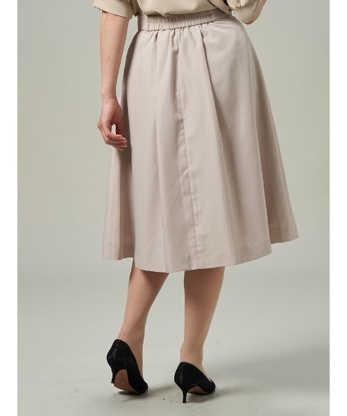 Perfect Suit FActory（パーフェクトスーツファクトリー）の「美単タックフレアスカート　ネイビー/グレー/ベージュ（スカート・レディース・ベージュ/ライトグレー/ネイビー・L/M/S）」の5枚目の写真