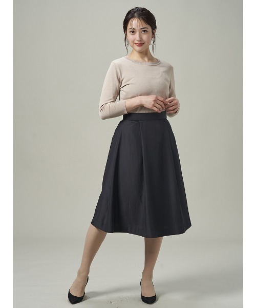 Perfect Suit FActory（パーフェクトスーツファクトリー）の「美単タックフレアスカート　ネイビー/グレー/ベージュ（スカート・レディース・ベージュ/ライトグレー/ネイビー・L/M/S）」の17枚目の写真