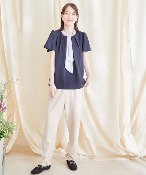 Jayro(ジャイロ)の「配色ボウタイブラウス(シャツ/ブラウス・レディース・ネイビー/ホワイト系その他/ベージュ系その他/ブラック系その他/ホワイト系その他2・M)」の16枚目の写真