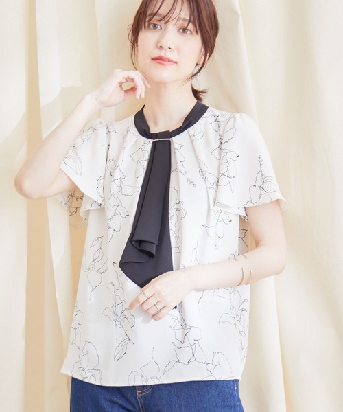 Jayro(ジャイロ)の「配色ボウタイブラウス(シャツ/ブラウス・レディース・ネイビー/ホワイト系その他/ベージュ系その他/ブラック系その他/ホワイト系その他2・M)」の21枚目の写真