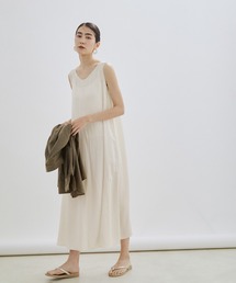 SALON adam et rope' | フィブリルサテンノースリーブフレアワンピース(ワンピース)