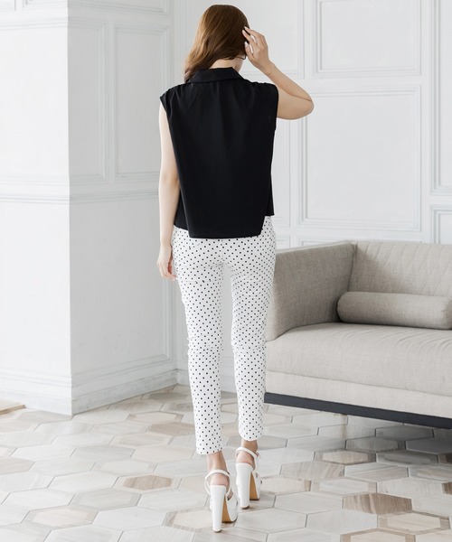 Julia Boutique（ジュリアブティック）の「ドット柄ハイウエストスキニーパンツ/23139（その他パンツ・レディース・ブラック/ホワイト・S/L/M）」の9枚目の写真