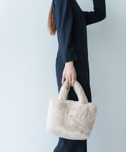 MURUA（ムルーア）の「MURUA(ムルーア)ミニトートバッグ / エコファー MR-B1191（トートバッグ・レディース・レオパード/ブルー/ベージュ・FREE）」の4枚目の写真