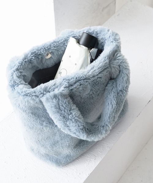 MURUA（ムルーア）の「MURUA(ムルーア)ミニトートバッグ / エコファー MR-B1191（トートバッグ・レディース・レオパード/ブルー/ベージュ・FREE）」の12枚目の写真