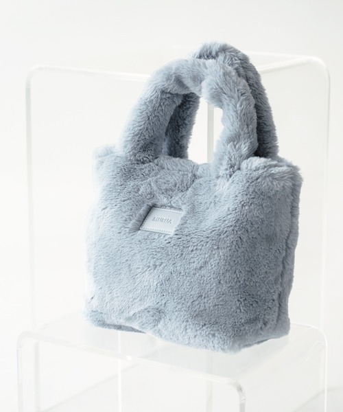 MURUA（ムルーア）の「MURUA(ムルーア)ミニトートバッグ / エコファー MR-B1191（トートバッグ・レディース・レオパード/ブルー/ベージュ・FREE）」の11枚目の写真