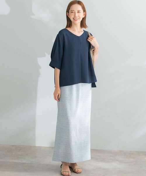 URBAN RESEARCH ROSSO - 超美品　ロッソ　半袖ブラウス　リネンライクシャツ　パフスリーブ URBAN RESEARCH ROSSO - 超美品 ロッソ 半袖ブラウス リネン