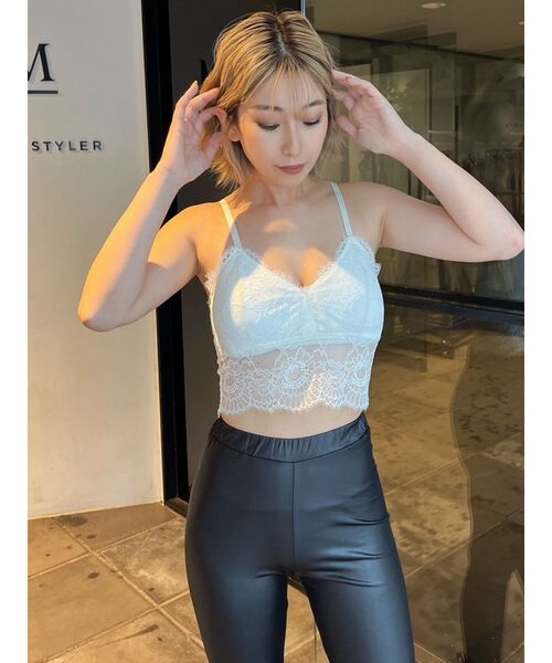 GYDA（ジェイダ）の「レースビスチェ（キャミソール・レディース・ブラック/オフホワイト・FREE）」の2枚目の写真