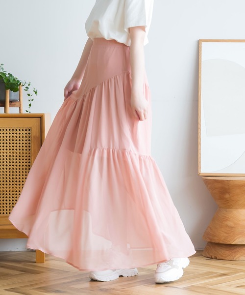 moulis'（ムーリス）の「アシンメトリーティアードスカート（スカート・レディース・ホワイト/ブラック/ベビーピンク・SMALL/MEDIUM/LARGE）」の3枚目の写真