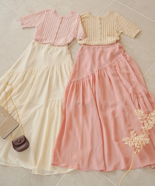 moulis'（ムーリス）の「アシンメトリーティアードスカート（スカート・レディース・ホワイト/ブラック/ベビーピンク・SMALL/MEDIUM/LARGE）」の4枚目の写真