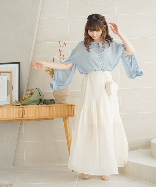 moulis'（ムーリス）の「アシンメトリーティアードスカート（スカート・レディース・ホワイト/ブラック/ベビーピンク・SMALL/MEDIUM/LARGE）」の18枚目の写真