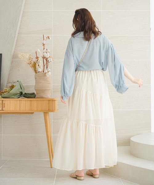 moulis'（ムーリス）の「アシンメトリーティアードスカート（スカート・レディース・ホワイト/ブラック/ベビーピンク・SMALL/MEDIUM/LARGE）」の22枚目の写真