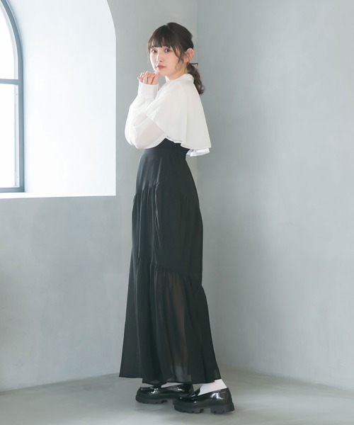 moulis'（ムーリス）の「アシンメトリーティアードスカート（スカート・レディース・ホワイト/ブラック/ベビーピンク・SMALL/MEDIUM/LARGE）」の17枚目の写真