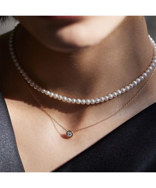 PLUS VENDOME（プラス ヴァンドーム）の「LAB_K10 モアッサナイト ネックレス（ネックレス・レディース・ゴールド・50cm）」の10枚目の写真