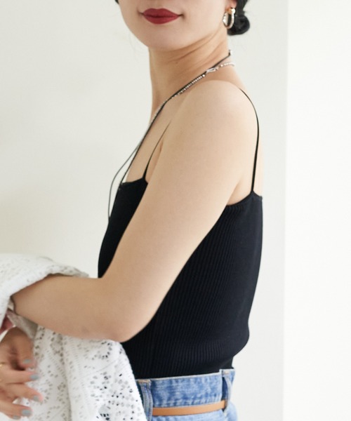 SHENERY(シーナリー)の「カップ付ニットキャミソール(キャミソール・レディース・ブラック/グレー/アイボリー・FREE)」の6枚目の写真