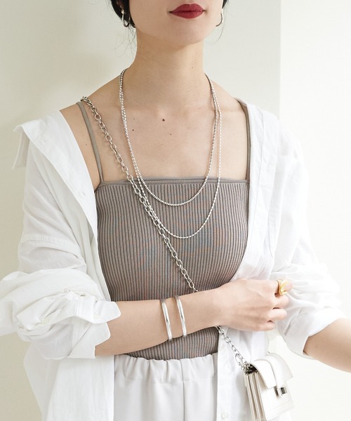 SHENERY(シーナリー)の「カップ付ニットキャミソール(キャミソール・レディース・ブラック/グレー/アイボリー・FREE)」の7枚目の写真