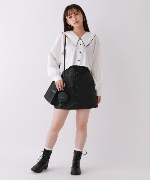 repipi armario（レピピ アルマリオ）の「セーラーカラーショートブラウス（シャツ/ブラウス・キッズ・ホワイト系その他/ホワイト/ブラック・SMALL/MEDIUM/LARGE）」の9枚目の写真