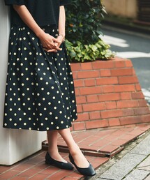 OPAQUE.CLIP | ドットプリント タフタフレアスカート【洗濯機洗い可/イージーケア】(スカート)