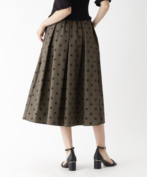 OPAQUE.CLIP（オペークドットクリップ）の「◆ドットプリントフレアスカート【洗濯機洗い可/イージーケア】（スカート・レディース・ブラウン系その他2/ブラック系・38/40/36）」の15枚目の写真