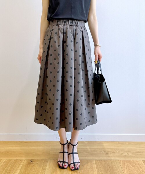 OPAQUE.CLIP（オペークドットクリップ）の「◆ドットプリントフレアスカート【洗濯機洗い可/イージーケア】（スカート・レディース・ブラウン系その他2/ブラック系・38/40/36）」の18枚目の写真
