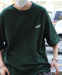 ワンポイント刺繍 / リンガー / ピグメント加工 ビッグシルエットTシャツ ユニセックス カットソー